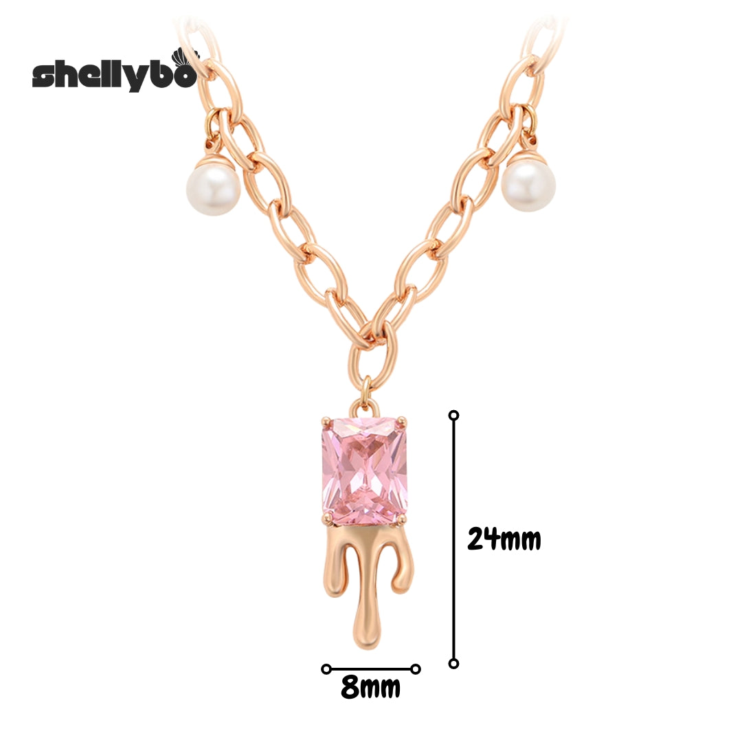 Rosy Drip Necklace