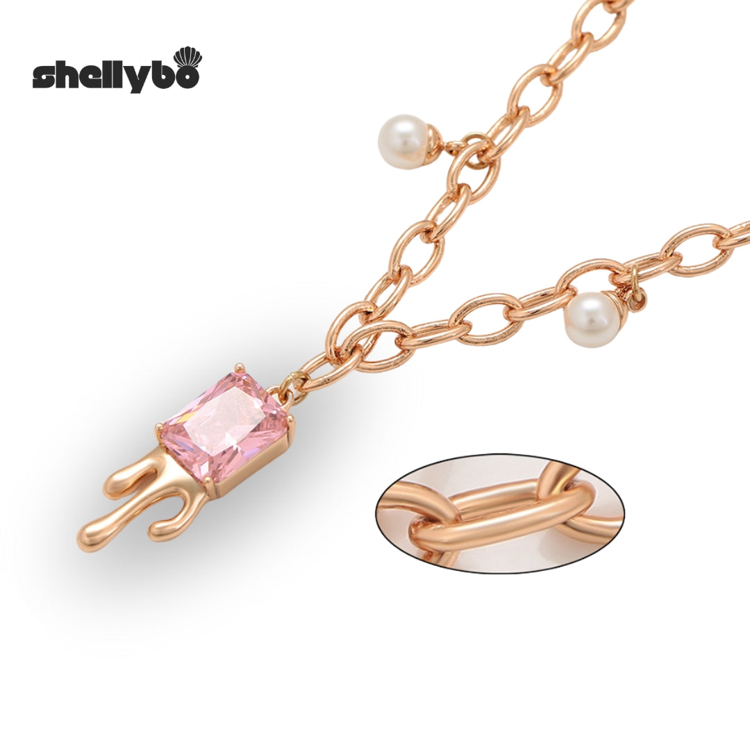 Rosy Drip Necklace