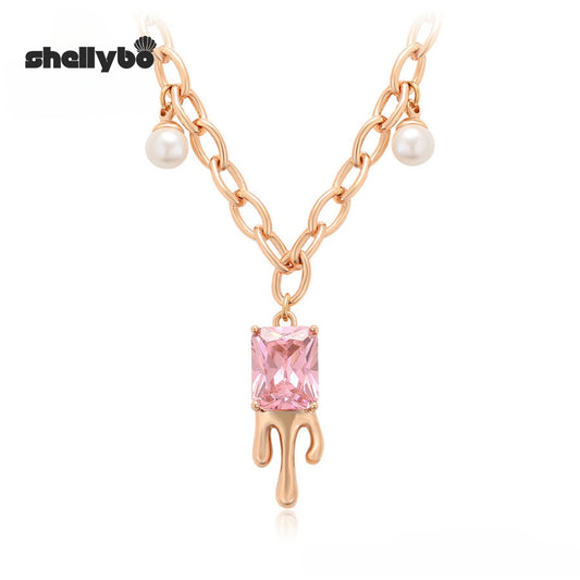 Rosy Drip Necklace